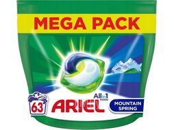 Капсулы для стирки Ariel Pods all in 1 Горный родник (63 шт) 8001090727534