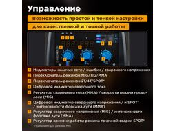 Полуавтомат сварочный Solaris MULTIMIG-227 (MIG/MMA/TIG) (220В, евроразъем, горелка 3м, смена полярности)