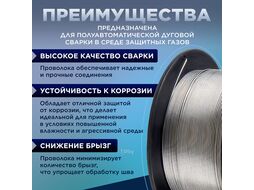 Проволока сварочная для нерж. стали ER 304 ф0,8мм (катушка 1кг) SOLARIS (WM-ER304-08010)