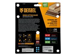 Пильный диск по дереву ф190 х 20 мм, 48 зубьев Denzel 733387
