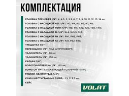 Набор головок и бит 46пр. ВОЛАТ