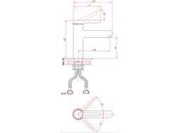 Смеситель для умывальника (Lt) D35, серия Rose черный + белый, (Монолитный излив) A-five A5-0821