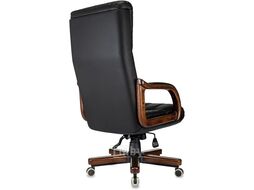 Кресло для руководителя Бюрократ T-9932WALNUT экокожа, черный, крестов. металл/дерево