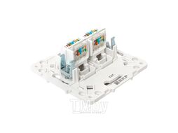 Механизм розетки Стокгольм RJ-45 2-местной белый EKF EYK02-035-10
