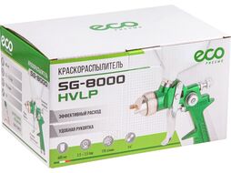 Краскораспылитель ECO SG-8000 (сопло ф 1.4 мм) (HVLP, сопло ф 1.4 мм, верх. бак 600 мл)