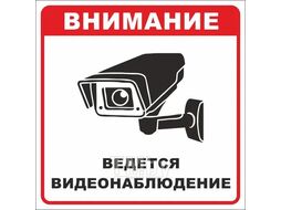 Знак безопасности "Ведется видеонаблюдение" 200х200 мм, пленка самоклеящаяся EKF an-6-01