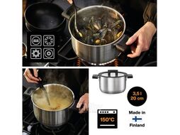 Кастрюля 3,5л /20 см с крышкой HF Steel FISKARS 1052240