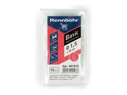 Сверло по металлу, ЦХ, 1,5x40 мм, HSS-R, 10шт, BASIC PROM Rennbohr 461015
