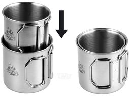 Кружки стальные со складными ручками, 250 и 350 мл, ARIZONE 42-250350