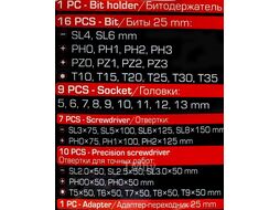 Отвертки в комплекте с битами, набор 44пр. FORSTIME FT-7044