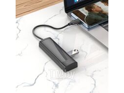 Разветвитель USB-C Hoco HB41 TYPE-C черный