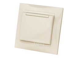Розетка 2П+З 16А 250В IP44 с защ. шт. с крышкой сл. кость "Лама" TDM SQ1815-0114