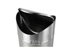 Урна настольная 1,2 л для мусора с качающейся крышкой, d12х16,5см МАТОВАЯ нерж. Сталь LAIMA 601618