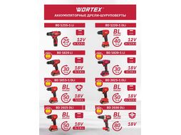 Аккум. дрель-шуруповерт WORTEX BD 2025-1 DLi в чем. ALL1 (18.0 В, БЕСЩЁТОЧНЫЙ, 2 акк., 1.5 А/ч Li-Ion, 2 скор., 50 Нм, шурупы до 9 мм)