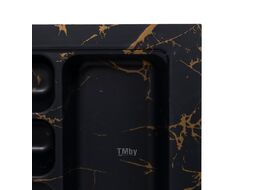 Лоток для столовых приборов 600 TR-05 (540~485*430~390*55), черно-золотой мрамор AKS