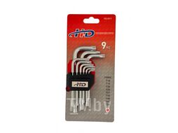 Ключи TORX с отверстием T10-T50 короткие (набор 9шт.) CrV H-D HD-0511