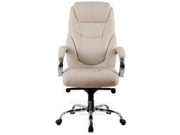 Офисное поворотное кресло Kingstyle SHL-9-1 Tonpo PU Chrome (экокожа, кремовый)