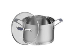 Кастрюля MAUNFELD MADISON MF40MS01CR из нержавеющей стали со стеклянной крышкой, 20 см, 3,6