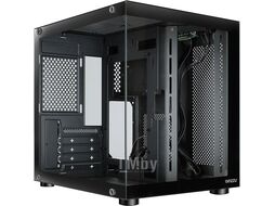 Корпус V100 GINZZU Black, CUBE, 1*USB2 + 1*USB3, закаленное стекло, СЖО до 240мм, черный