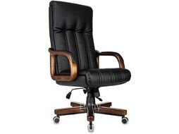 Кресло руководителя Бюрократ T-9932Walnut черный эко.кожа крестов. металл/дерево