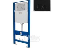 Инсталляционный сет 3 в 1 с кнопкой 303, (кругл-черн) AV engineering AVW31-303