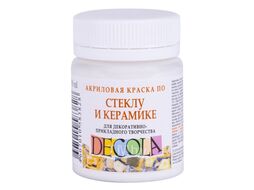 Краска акриловая по стеклу и керамике "Декола" 221 желтая темная, 50 мл., банка Невская Палитра 4028221