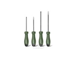 Набор отверток Deli HS HT1004L 4 шт. ( PH1*100, PH2*150, SL5*100, SL6*150), Soft Touch, зеленый