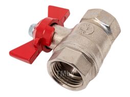 Кран шаровой N/P59 для ВОДЫ 1/2" ВР/ВР ручка-бабочка, латунный НИКЕЛИР-Й 11Б27фт1Мч Valfex VF.217.NB1.012.N/P59