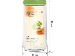 Банка для сыпучих продуктов Honey 1,1л с завинчивающейся крышкой, фисташка Sugar&Spice SE2249 10 050