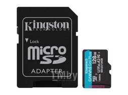 Карта памяти MicroSDXC 128Gb SDCG4/128GB Kingston Canvas Go! Plus (класс 10, UHS-I (класс U3), с адаптером)