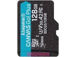 Карта памяти MicroSDXC 128Gb SDCG4/128GB Kingston Canvas Go! Plus (класс 10, UHS-I (класс U3), с адаптером)