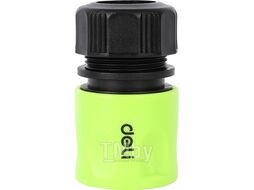 Муфта соед. для шлангов 1/2", с функц. ост. воды, пластик, черный/зеленый Deli EDL8793