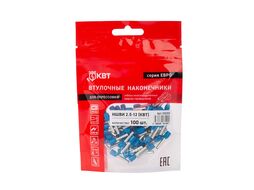 Наконечник штыревой втулочный изолированный НШВИ 2,5-12 серия ЕВРО КВТ 103203