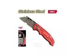 Нож строительный складной Deli RS EDL040 трапеция, 19T