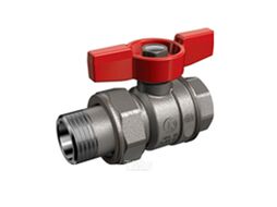 Кран шаровой полнопроходной НГ прямой (Американка) 3/4" крас.бабочка, GIACOMINI R859X325
