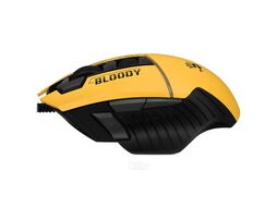 Мышь игровая A4Tech Bloody W95 MAX SPORTS LIME оптическая (12000dpi), 9 кнопок, кабель 1.8 м, желтый/серый