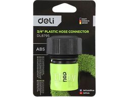 Муфта соед. для шлангов 3/4", пластик, черный/зеленый Deli EDL8795