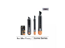 Набор ножей строительных Deli HS EHT4003C 3 шт (ножи 9мм/18мм/трапеция), Soft Touch, оранжевый