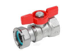 Кран шаровой 1/2"x3/4" ВР-ВР бабочка с нагидной гайкой, латунь, хром, GIACOMINI R251PX003