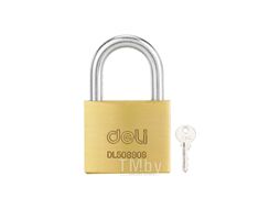 Замок навесной Deli YS EDL508906 50 мм, 3 ключа, автомат, латунь