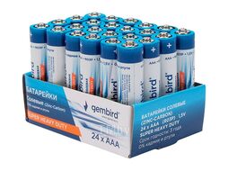 Батарейка GB-R03P-24B Gembird тип AAA, 1.5В, солевые (zink-carbon), 24шт в коробе