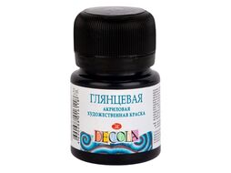 Краска акриловая глянцевая "Декола" 810 черная, 20 мл., банка Невская Палитра 2926810