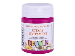 Краска акриловая по стеклу и керамике "Декола" 335 розовая светлая, 50 мл., банка Невская Палитра 4028335