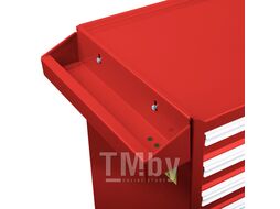 Тележка инструментальная с карманом, 7 полок, красная Licota AWX-2603R-N-R