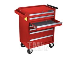 Тележка инструментальная с карманом, 7 полок, красная Licota AWX-2603R-N-R
