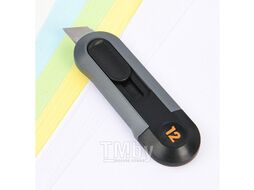 Нож строительный Deli HS EHT4007 80x25 мм, Soft Touch, черный