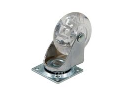 Колесо ПУ прозрачное поворотное платформенное крепление, d-50мм Remocolor 71-0-094