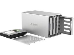 Док-станция для жёстких дисков 3.5", 4 слота Orico WS400RU3, серебристый