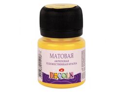 Краска акриловая матовая "Декола" 213 желтая светлая, 20 мл., банка Невская Палитра 14326213