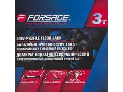Домкрат подкатной гидравлический низкопрофильный с поворотной ручкой 3т Forsage F-TR8154